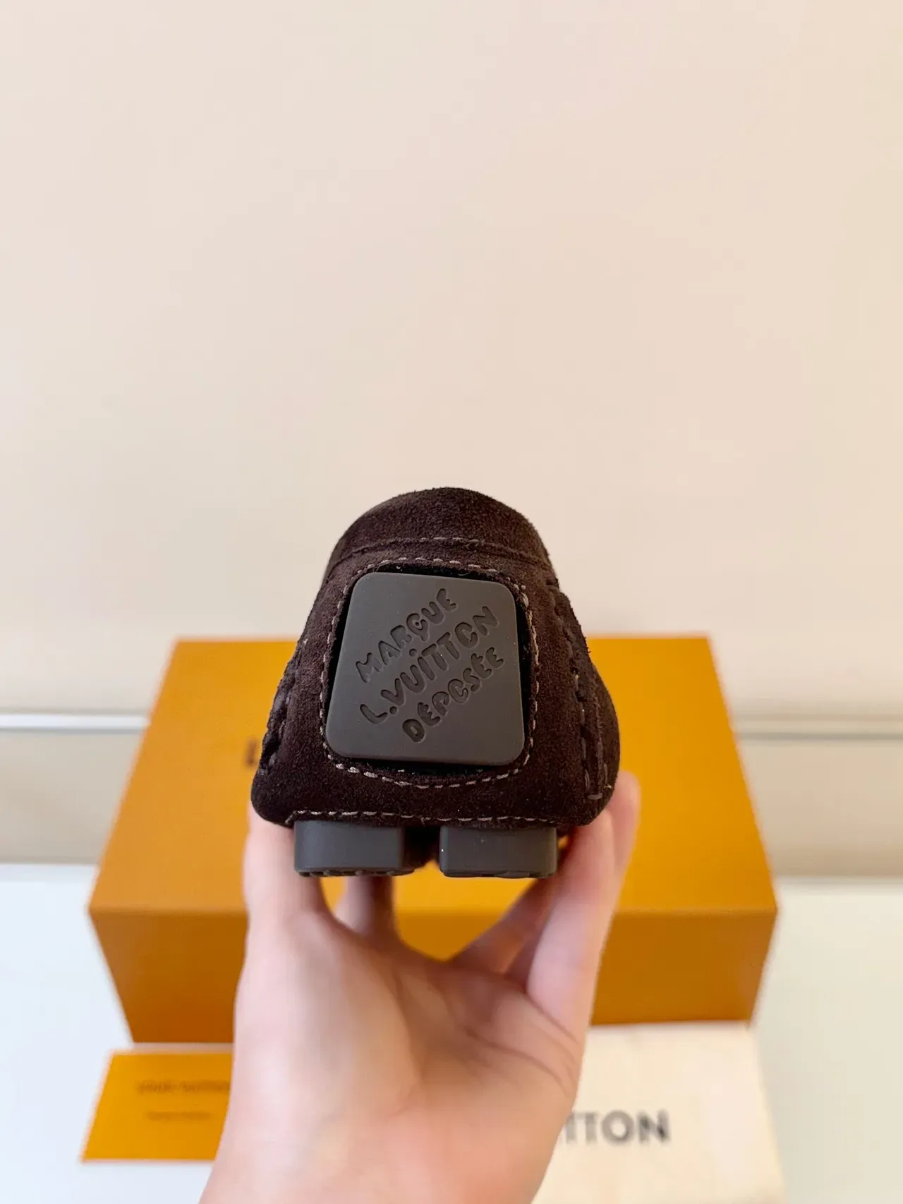 Louis Vuitton Brown Suede LV Logo Loafers 4