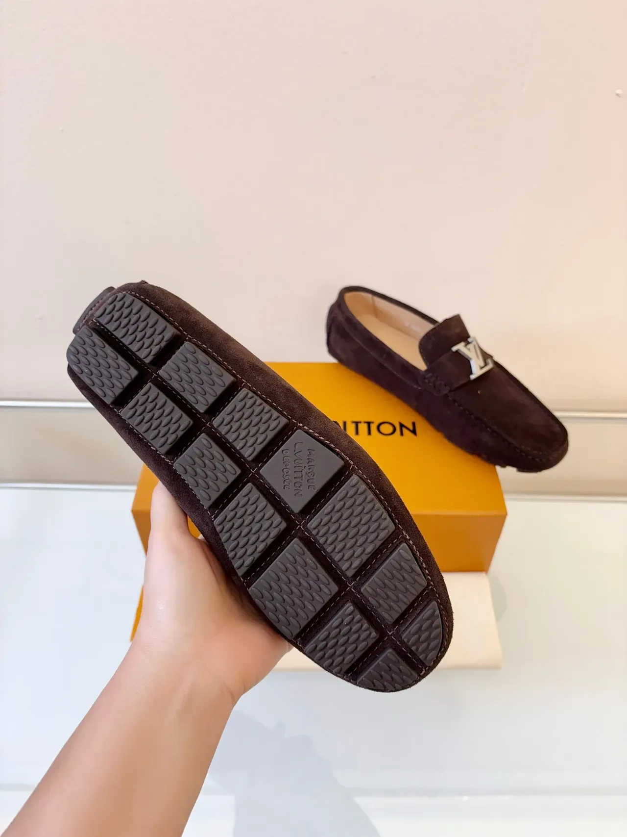 Louis Vuitton Brown Suede LV Logo Loafers 5