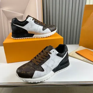 Louis Vuitton Marrom Branco Monograma Tela Painel Assimétrico Tênis Lifestyle