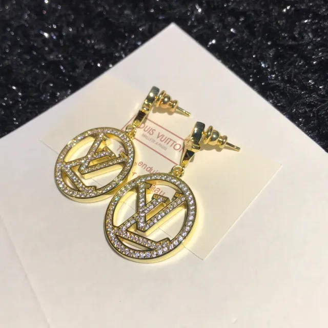 Louis Vuitton Circular LV Monogram Pavé Crystal Earrings 3