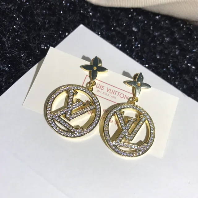 Louis Vuitton Circular LV Monogram Pavé Crystal Earrings 4