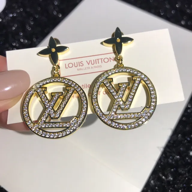Louis Vuitton Circular LV Monogram Pavé Crystal Earrings 5