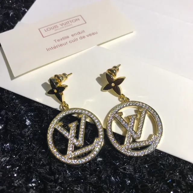 Louis Vuitton Circular LV Monogram Pavé Crystal Earrings 7