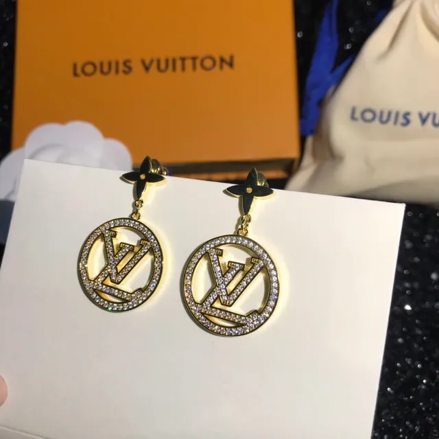 Louis Vuitton Circular LV Monogram Pavé Crystal Earrings 8