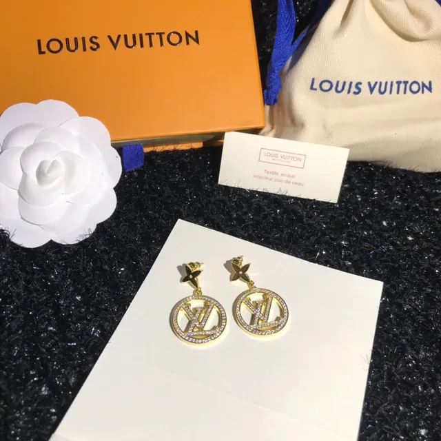 Louis Vuitton Circular LV Monogram Pavé Crystal Earrings 9