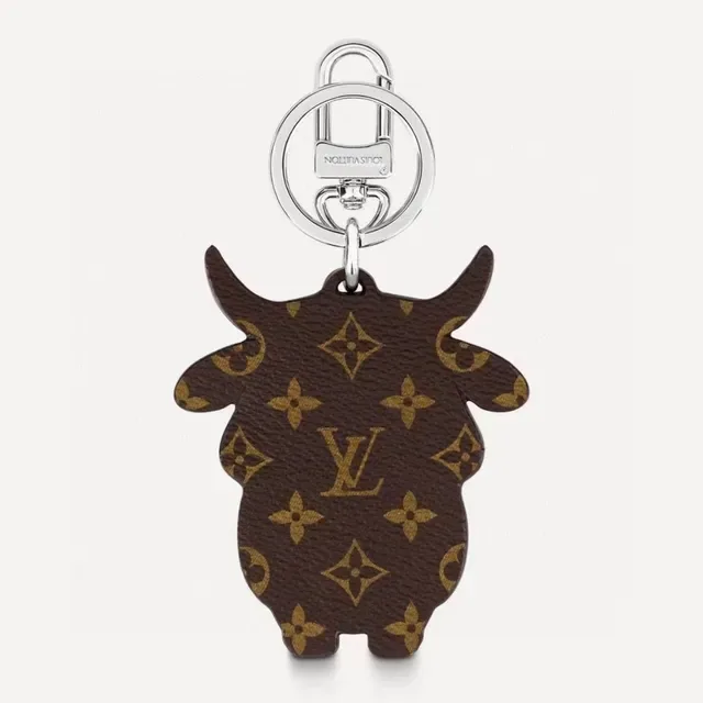 Louis Vuitton Charm Vache Marron Noir Monogram Toile Sac Tote 2