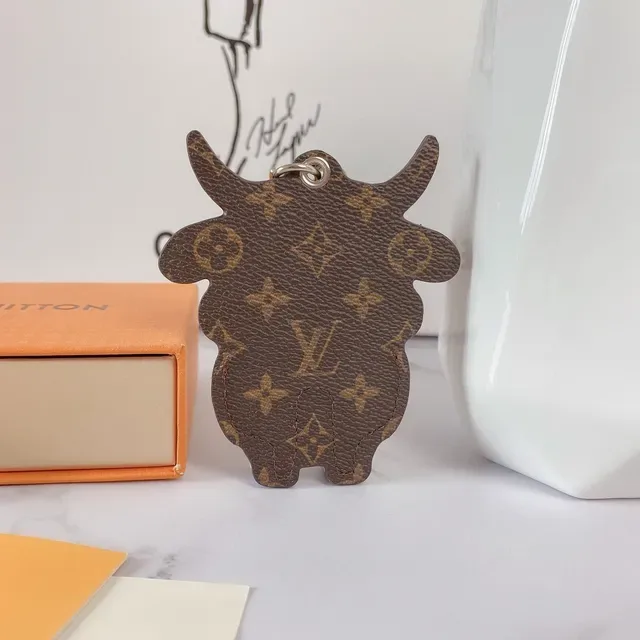Louis Vuitton Charm Vache Marron Noir Monogram Toile Sac Tote 6