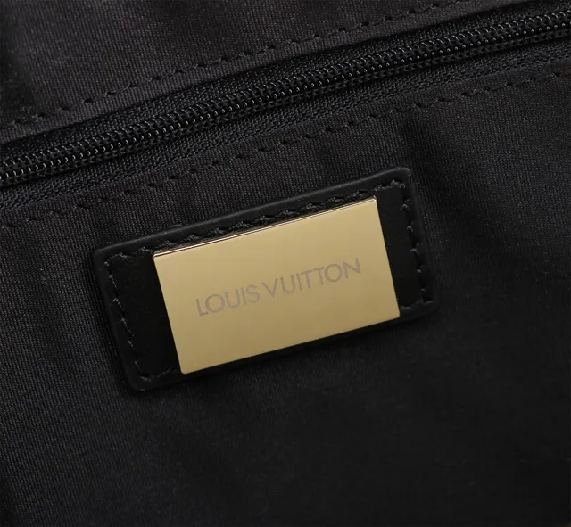 Louis Vuitton Croc-Embossed Black Business Handbag Gold Leather Rigid Rectangular Silhouette Boston Bag 9