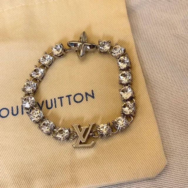 Louis Vuitton Crystal-Embellished LV Monogram Charm Bracelet 4