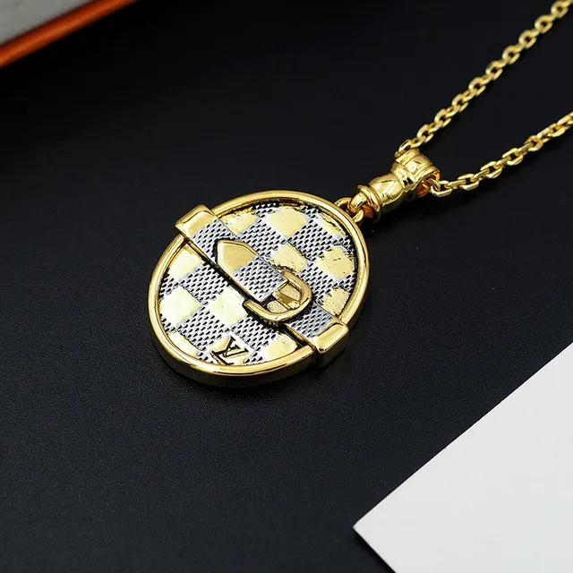 Louis Vuitton Damier Check Belt-Buckle Pendant Necklace 2