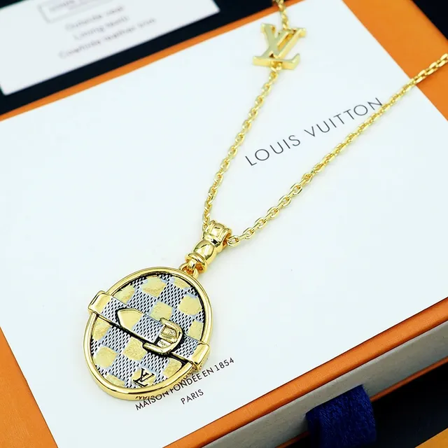 Louis Vuitton Damier Check Belt-Buckle Pendant Necklace 3