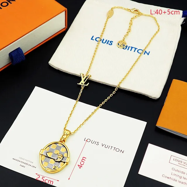 Louis Vuitton Damier Check Belt-Buckle Pendant Necklace 6