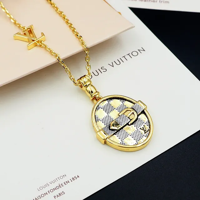 Louis Vuitton Damier Check Belt-Buckle Pendant Necklace 8