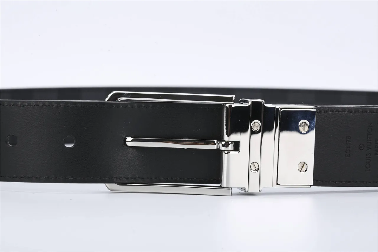 Louis Vuitton Damier Graphite Reversible Buckle Leather Belt 4