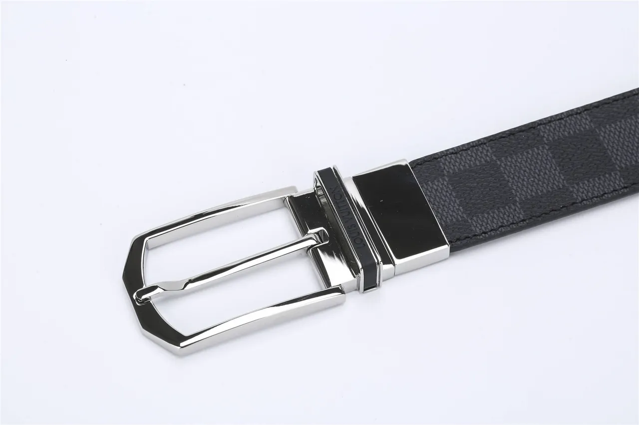 Louis Vuitton Damier Graphite Reversible Buckle Leather Belt 8
