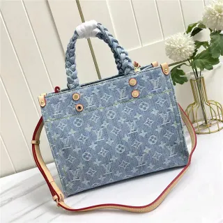Louis Vuitton Denim Monogram Braided Handle Handbag