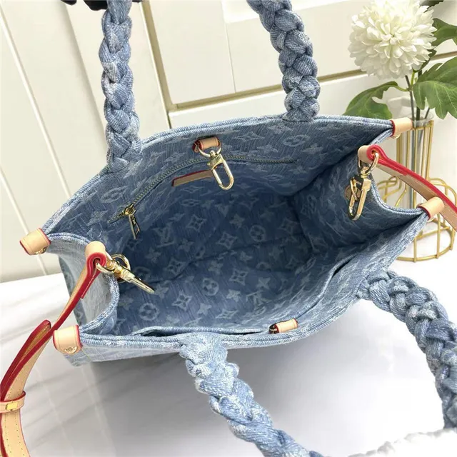 Louis Vuitton Denim Monogram Braided Handle Handbag 2