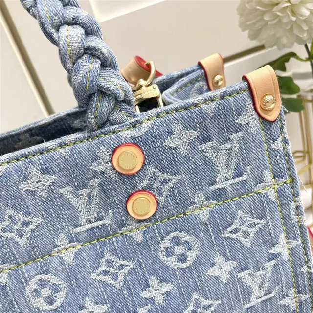 Louis Vuitton Denim Monogram Braided Handle Handbag 5