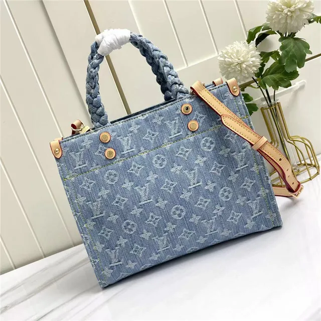 Louis Vuitton Denim Monogram Braided Handle Handbag 8