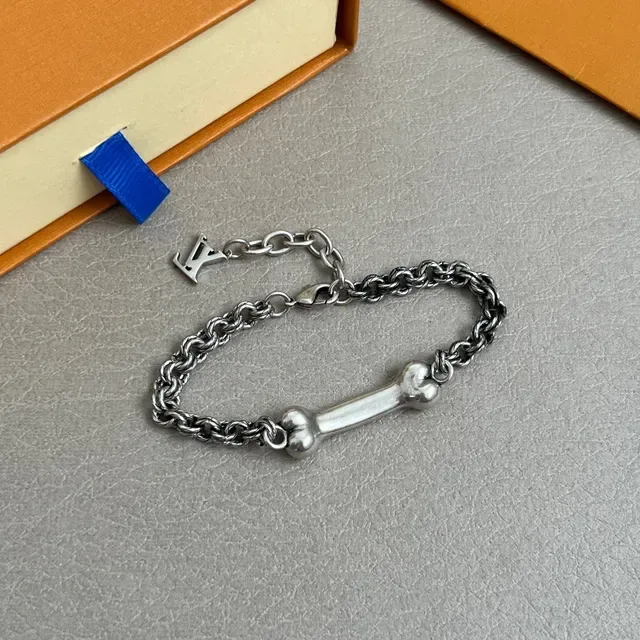 Louis Vuitton Dog Bone Silver Chain Bracelet 2