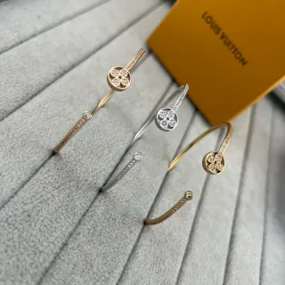 Louis Vuitton Floral Pavé Open Bangle Bracelets