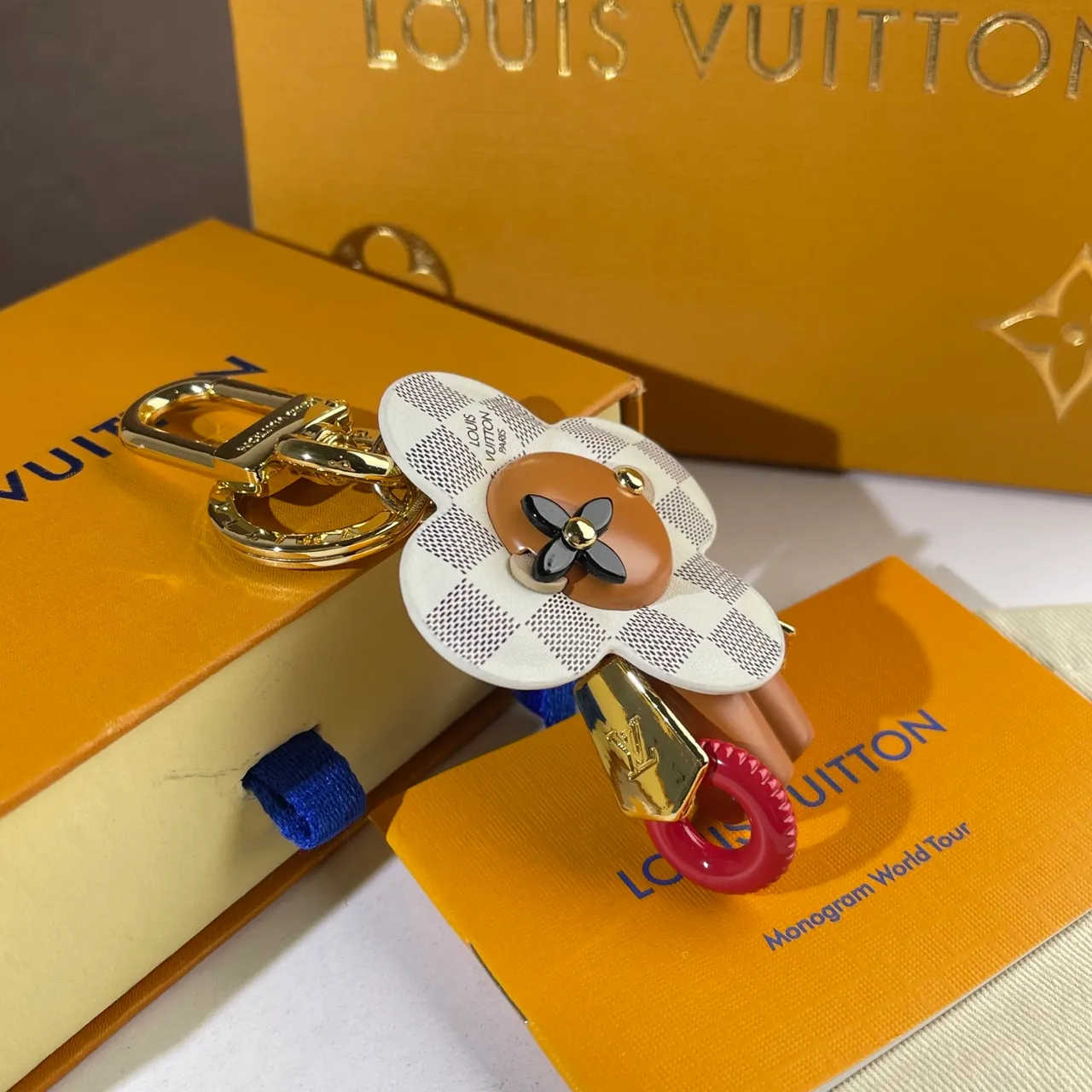 Louis Vuitton Flower Character Orange Blue Sculpted Floral Charm Leather Petal Construction Crossbody Bag 20