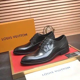 Louis Vuitton Glossy Black Cap Toe Oxford Shoes