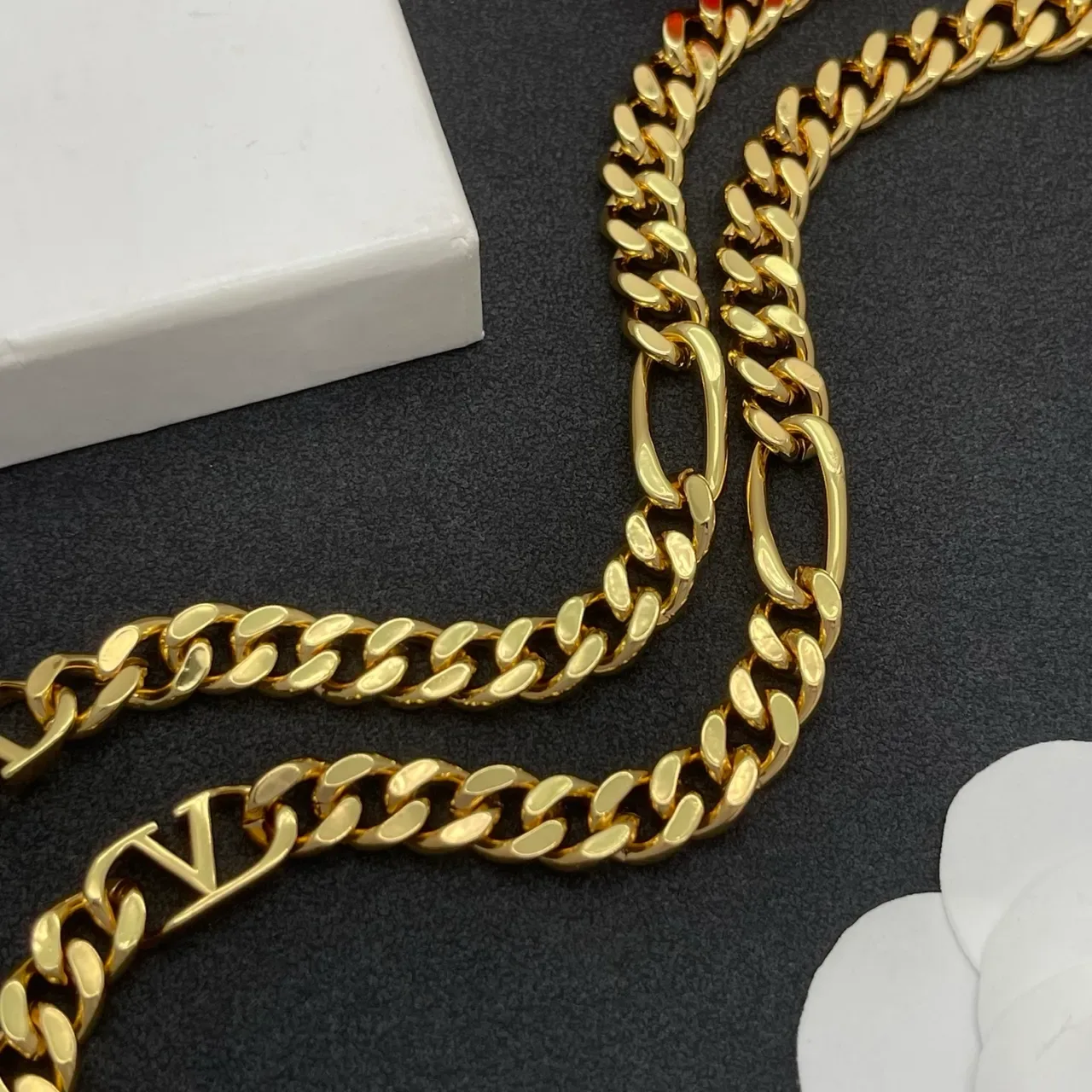 Louis Vuitton Gold Black Curb-Link Chain LV Monogram Links Necklace 5