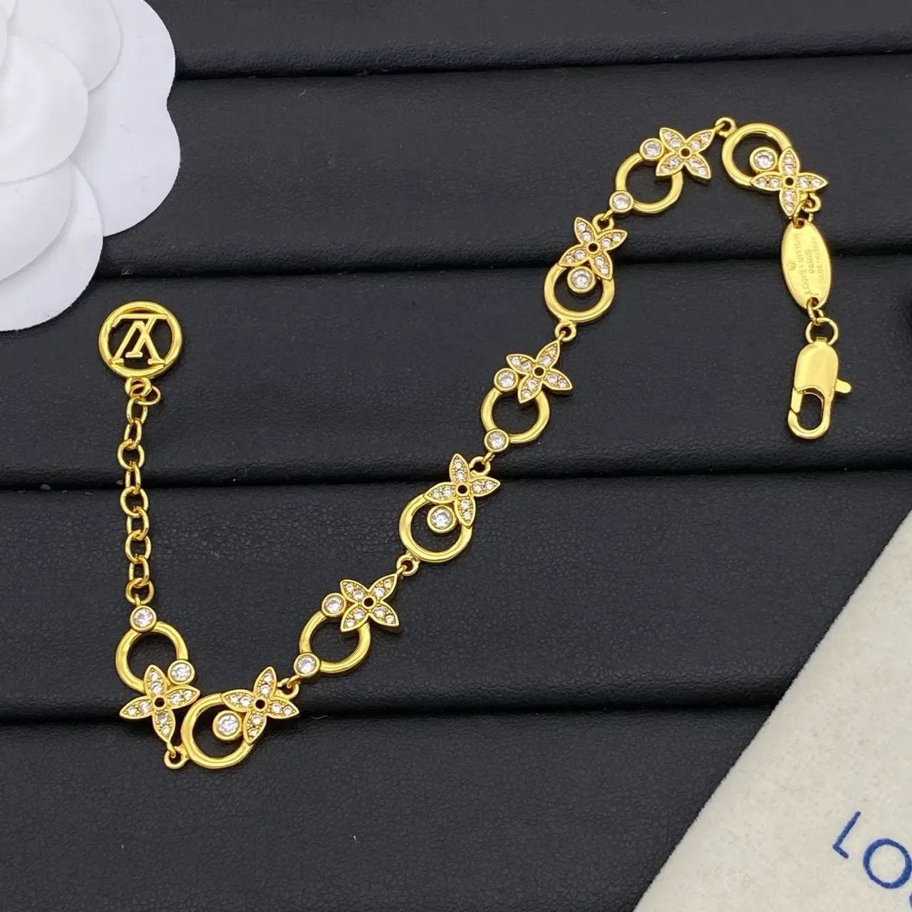 Louis Vuitton Gold Silver Crystal-Embellished Necklace 3