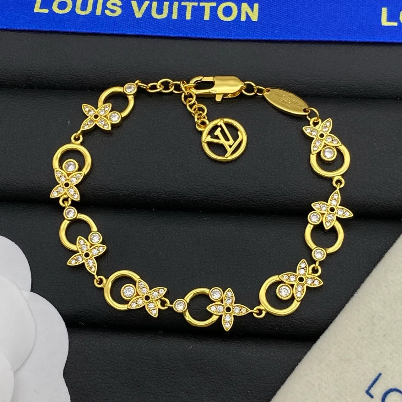 Louis Vuitton Gold Silver Crystal-Embellished Necklace 4