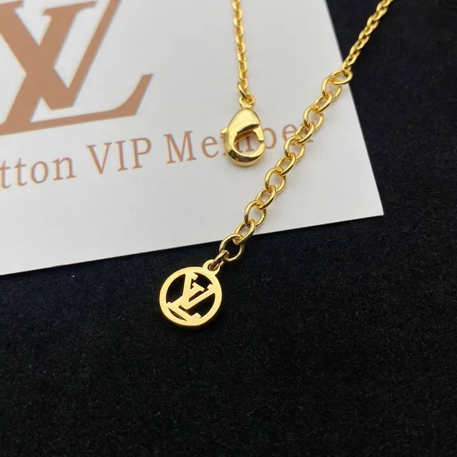 Collier Louis Vuitton Doré LV Monogram Fleur Cristal 4