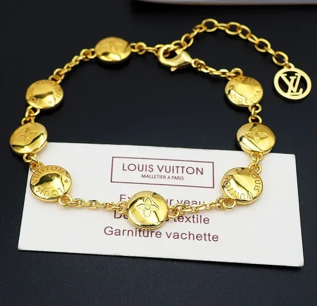 Louis Vuitton Gold-Tone Monogram Medallion Chain Bracelet 2