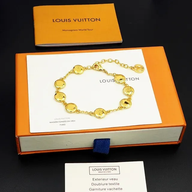Louis Vuitton Gold-Tone Monogram Medallion Chain Bracelet 3