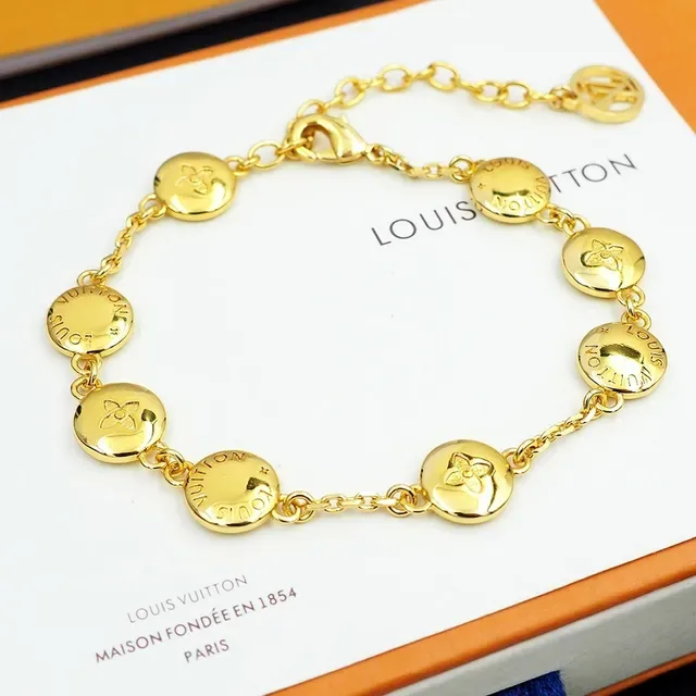 Louis Vuitton Gold-Tone Monogram Medallion Chain Bracelet 4