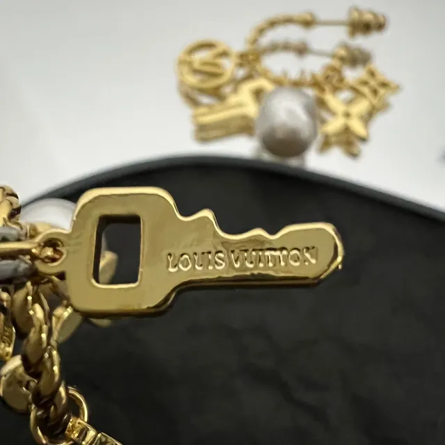 Louis Vuitton Gold-Tone Pearl and Monogram Charm Earrings 2