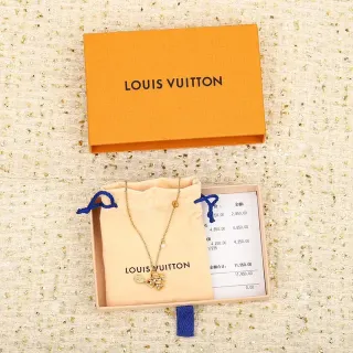 Louis Vuitton Gold-Tone Pearl Floral Pendant Necklace