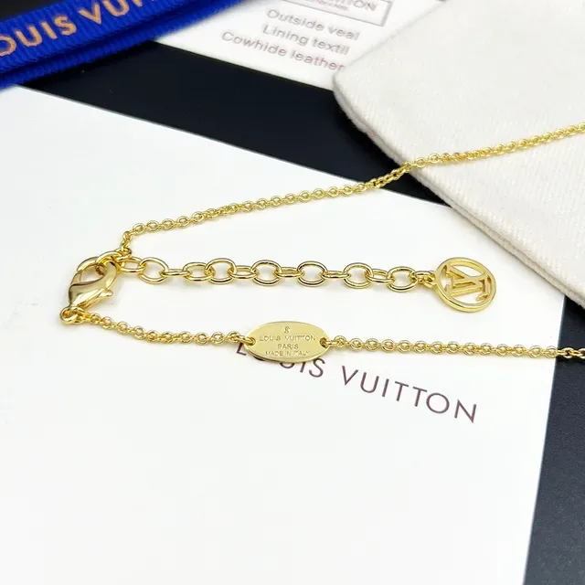 Louis Vuitton Gold-Tone Tennis Racket Floral Pendant Necklace 5