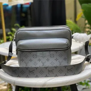 Louis Vuitton Gray Monogram-Printed Leather Structured Rectangular Silhouette Crossbody Bag