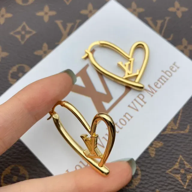 Louis Vuitton Heart-Shaped Monogram Hoop Earrings 3