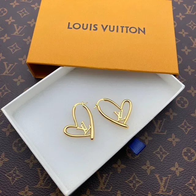 Louis Vuitton Heart-Shaped Monogram Hoop Earrings 4