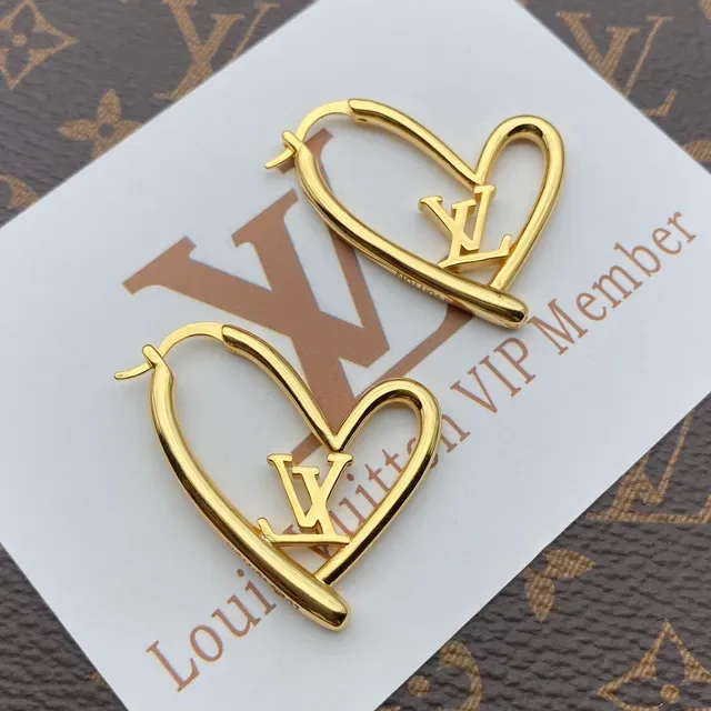 Louis Vuitton Heart-Shaped Monogram Hoop Earrings 5