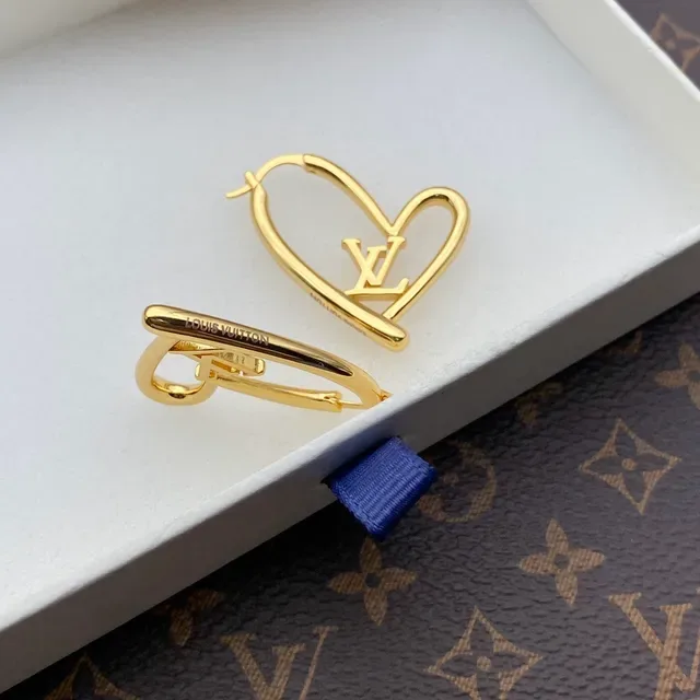 Louis Vuitton Heart-Shaped Monogram Hoop Earrings 6