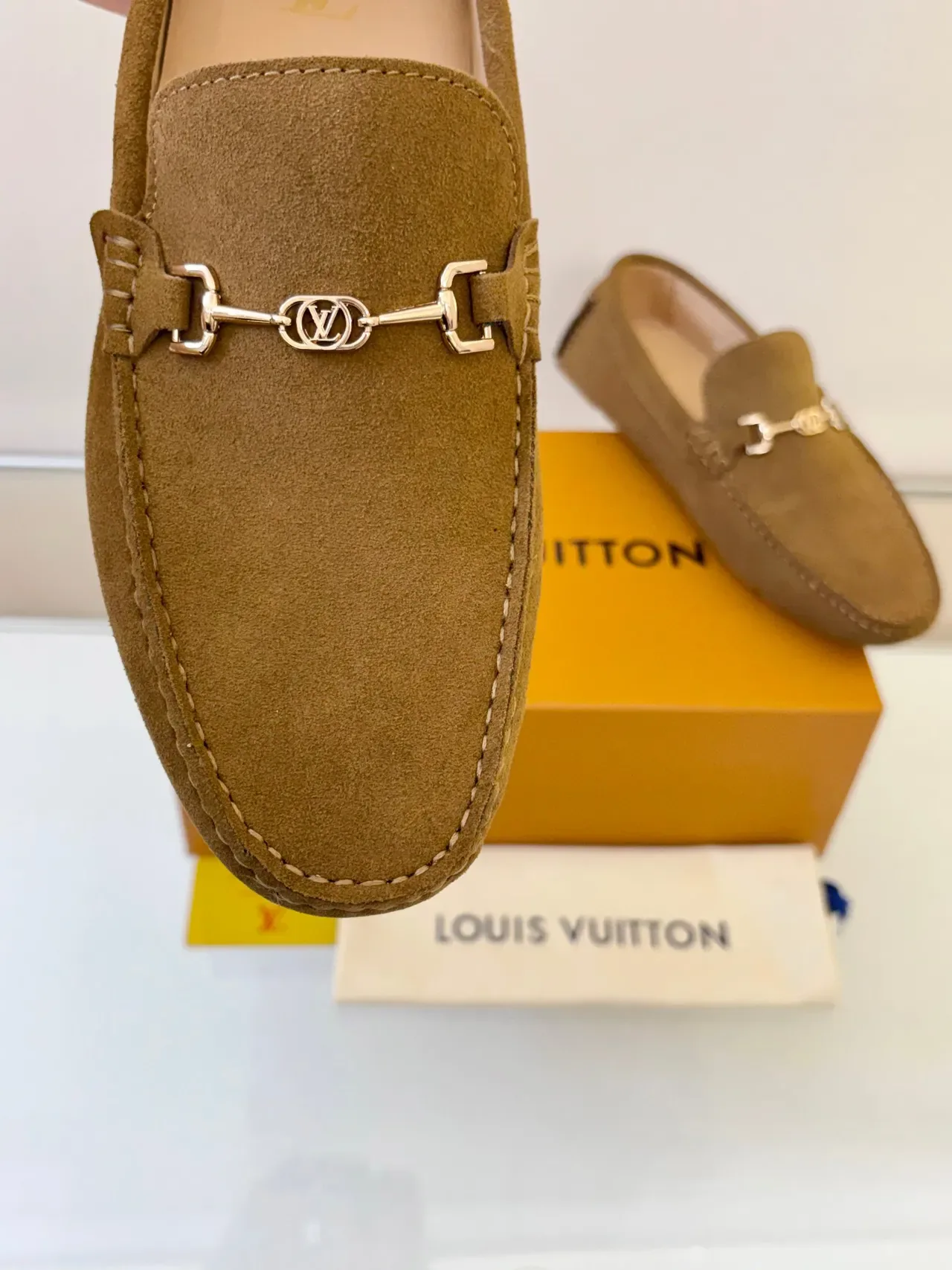 Louis Vuitton Horsebit 1955 Loafer Tan Suede Loafers 3