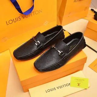 路易威登 Horsebit Loafer 黑色 印花涂层皮革 乐福鞋