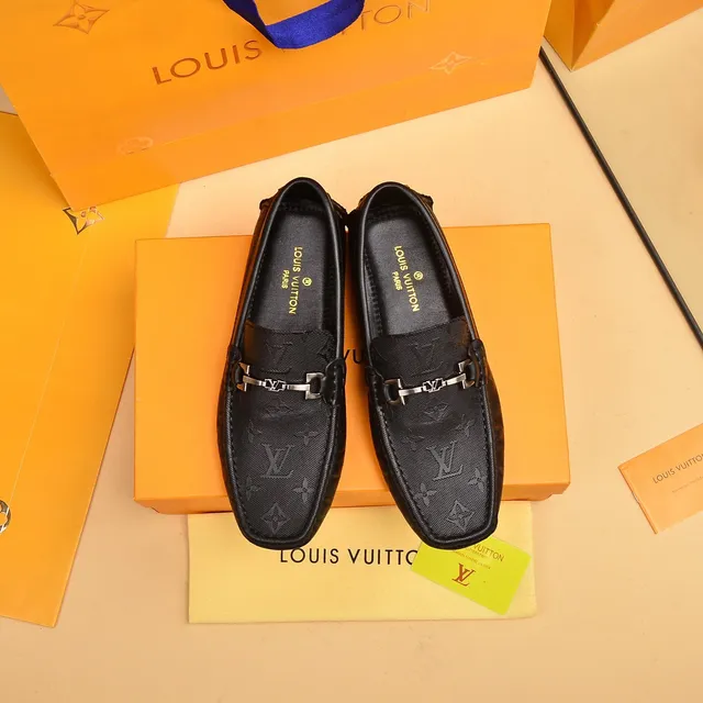 Louis Vuitton Horsebit Loafer Mocassins Pretos em Couro Monogramado Revestido 9