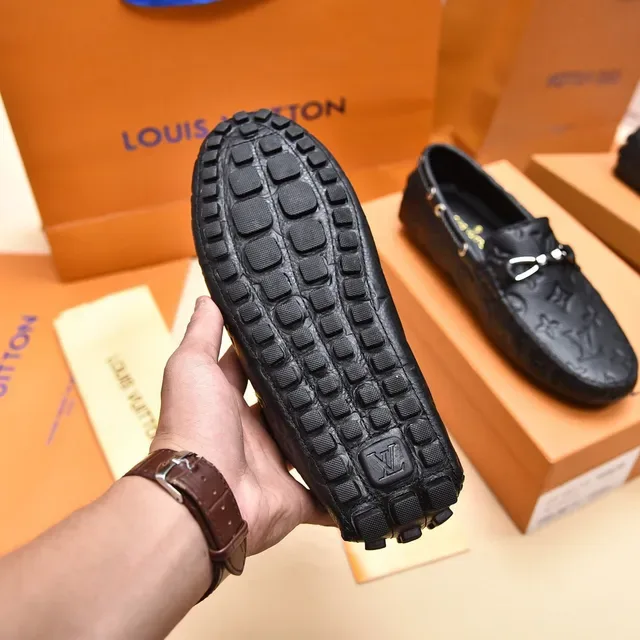 Louis Vuitton Horsebit Loafer Black Monogram Leather Loafers 4