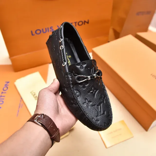 Louis Vuitton Horsebit Loafer Black Monogram Leather Loafers 6
