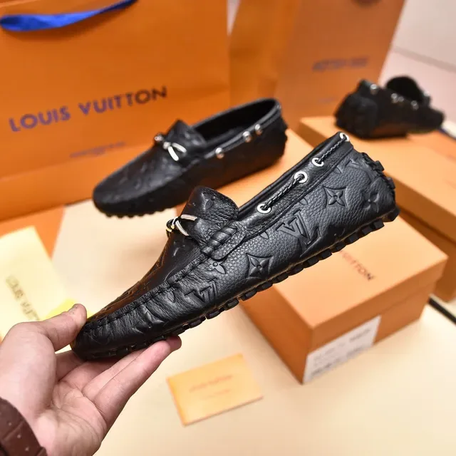 Louis Vuitton Horsebit Loafer Black Monogram Leather Loafers 7