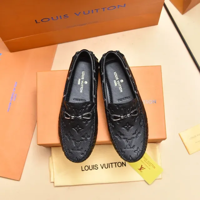 Louis Vuitton Horsebit Loafer Black Monogram Leather Loafers 9