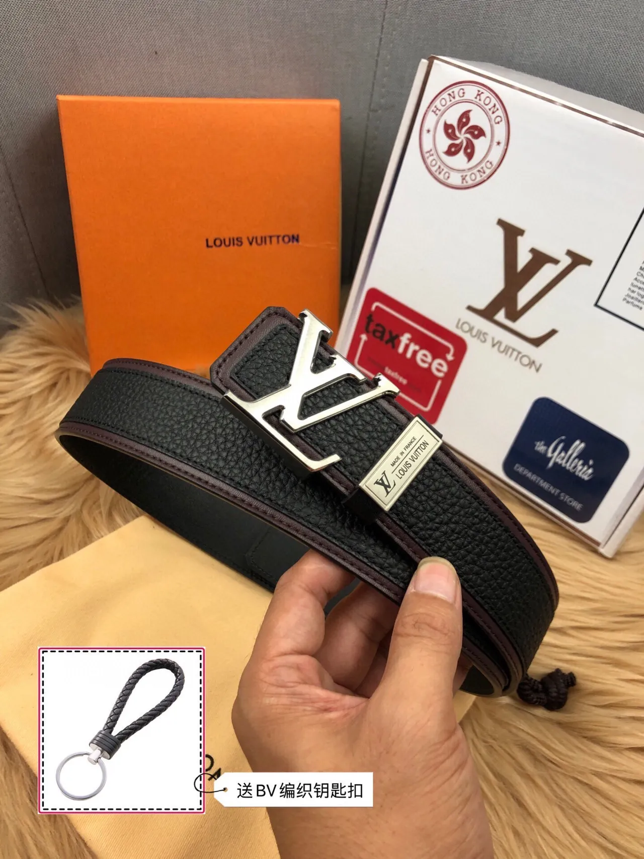 Louis Vuitton Initiales Black Brown Pebbled Two-Tone Edge Piping Leather Belt 7